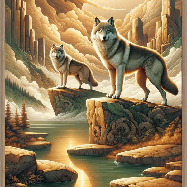 Paint by Numbers - Wolves on Rock