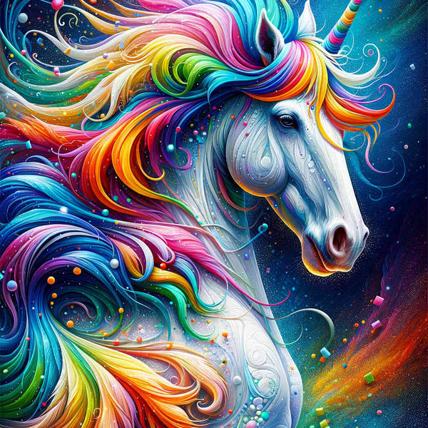 Paint by Numbers - Rainbow Horse with Mahne