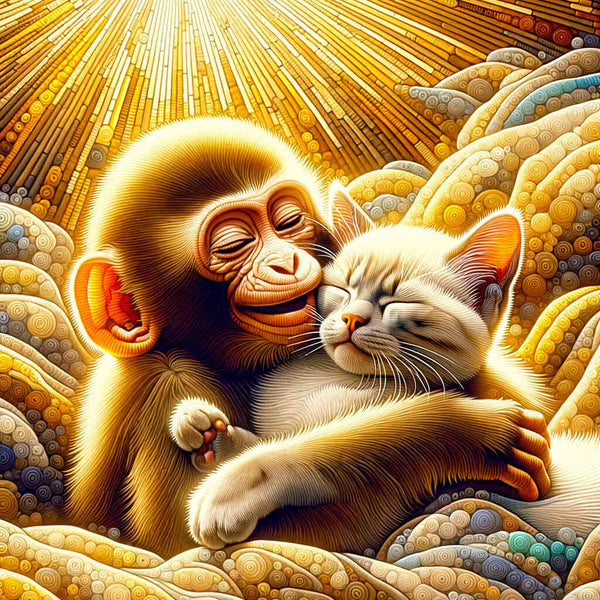 Paint by Numbers - Monkey and Cat Friends
