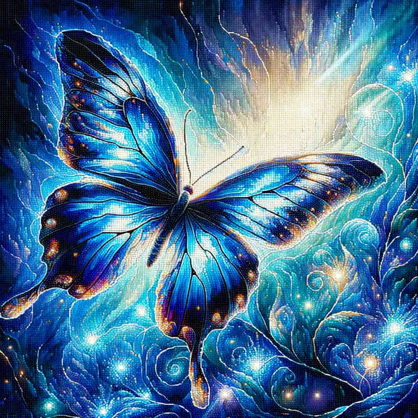 Paint by Numbers - Blue Luminous Butterfly