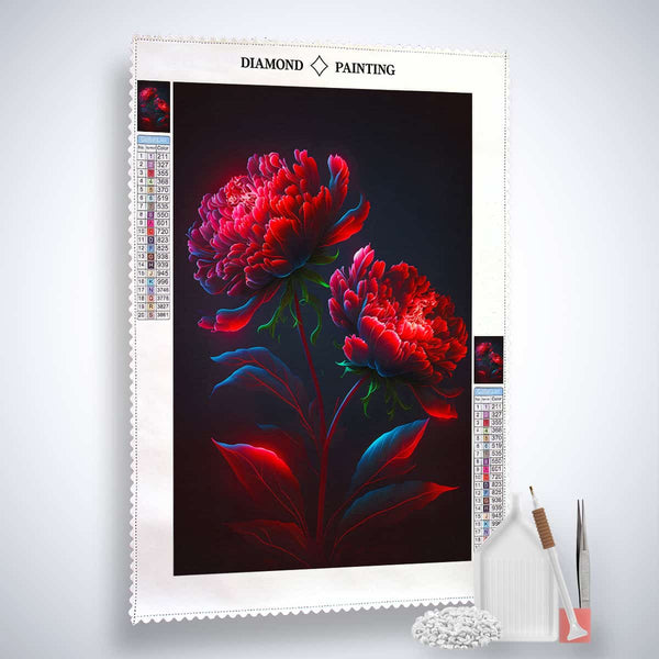 Diamond Painting Kit - Roses at Night with Professional Canvas and Application Tools, Paint by Numbers Art That Sparkles