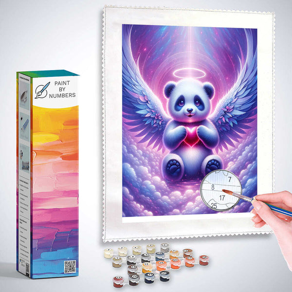 Paint by Numbers - Panda Angel with Heart