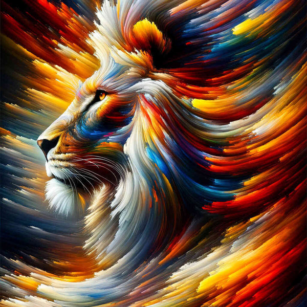 Lion, sideways Abstract - Paint by Numbers