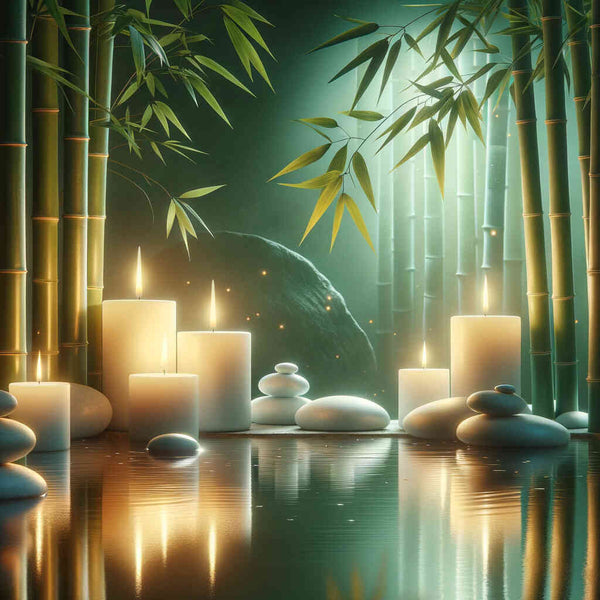 Paint by Numbers - White candles, bamboo