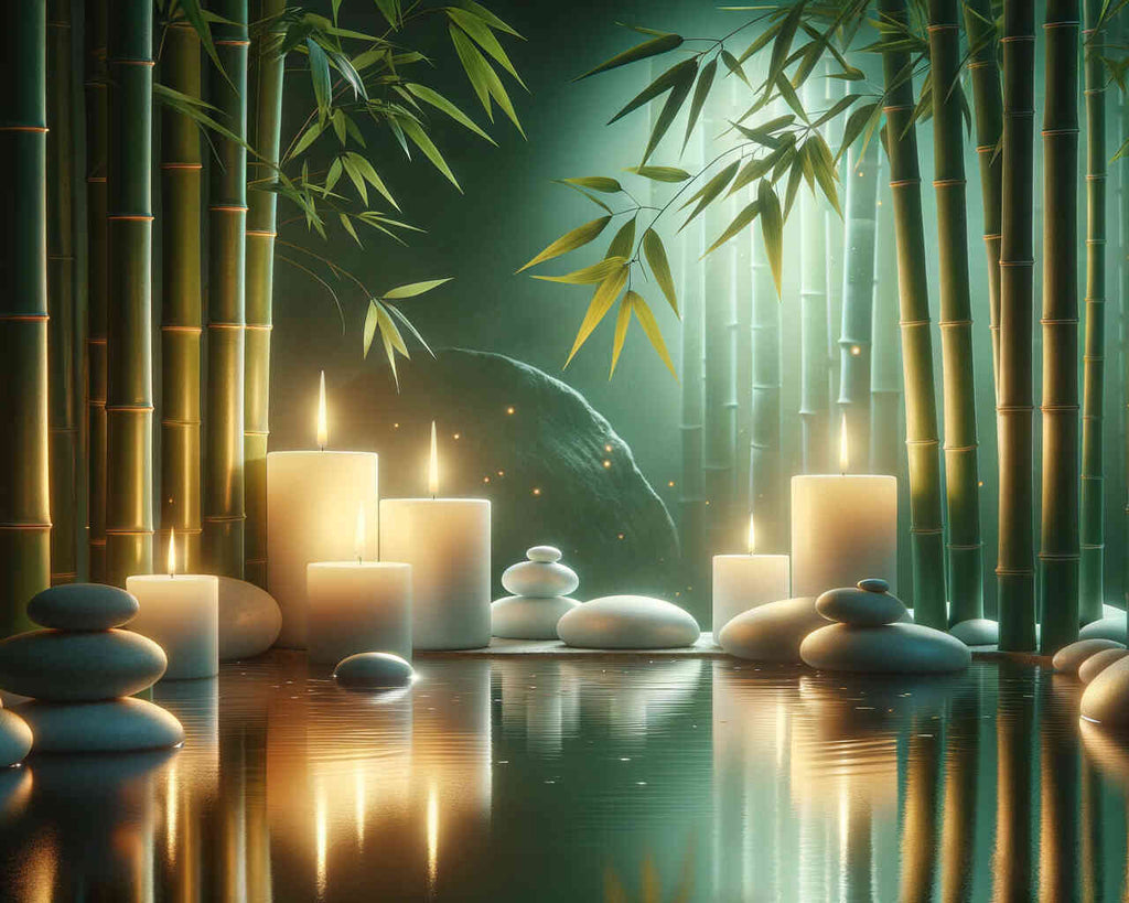 Paint by Numbers - White candles, bamboo