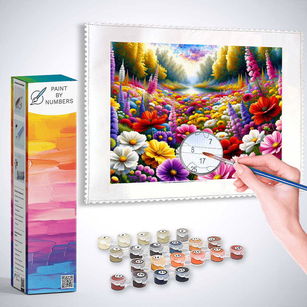 Paint by Numbers - Colorful flowers game
