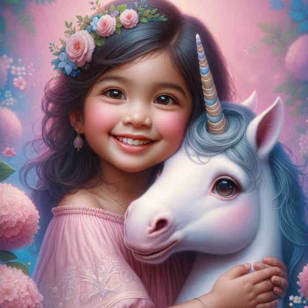 Paint by Numbers - Little girl with unicorn