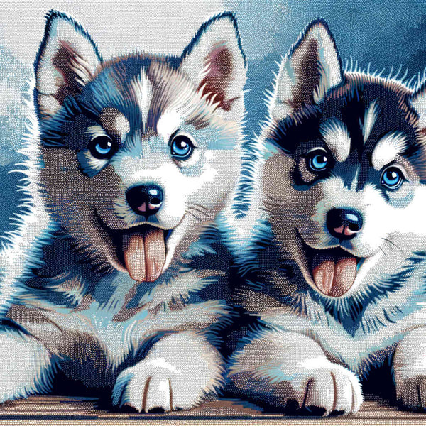 Husky puppies - Paint by Numbers