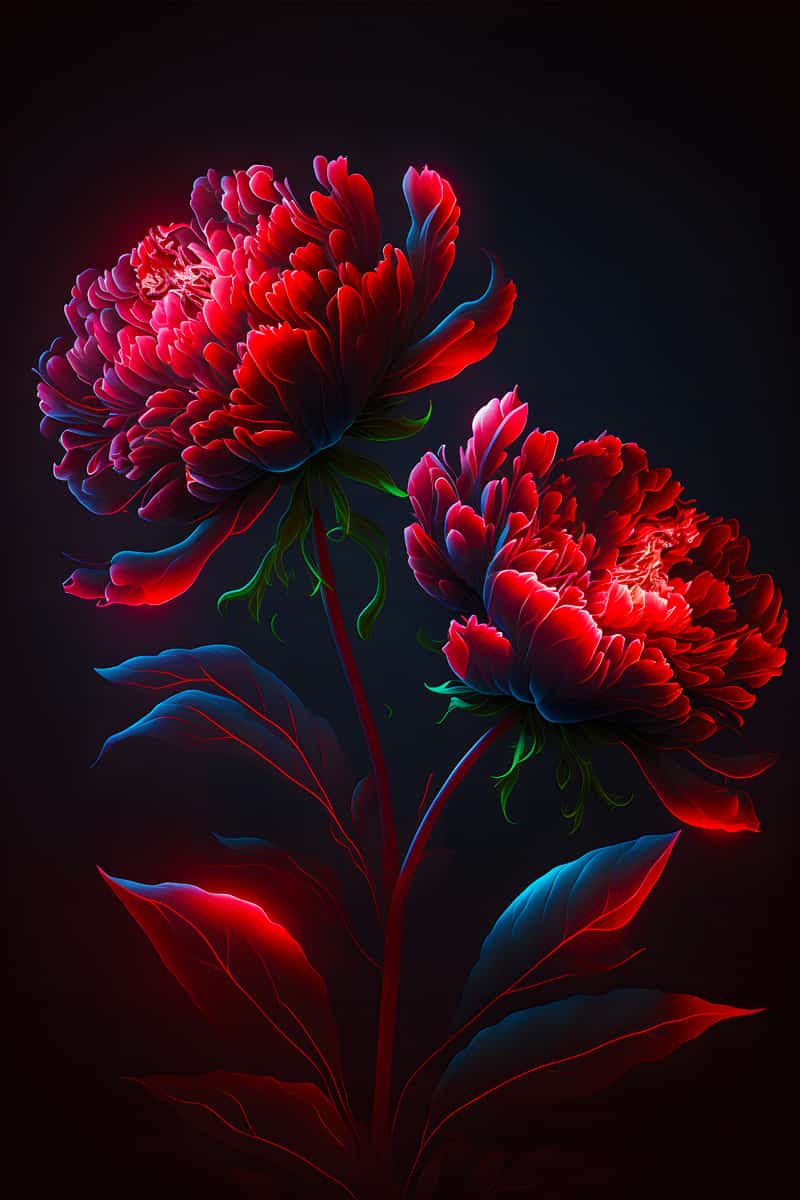 Diamond Painting - Roses at Night, Paint by Numbers DIY Kit with glowing red roses on a dark background.