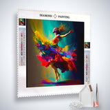 AB Diamond Painting - Bunter Tanz mit Frau - gedruckt in Ultra-HD - AB Diamond, Ballerina, Menschen, Neu eingetroffen, Quadratisch