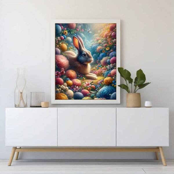 Paint by Numbers - Bunny surrounded by flowers