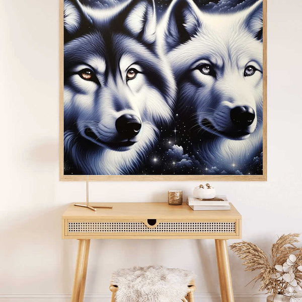 Paint by Numbers - Black and White Wolves