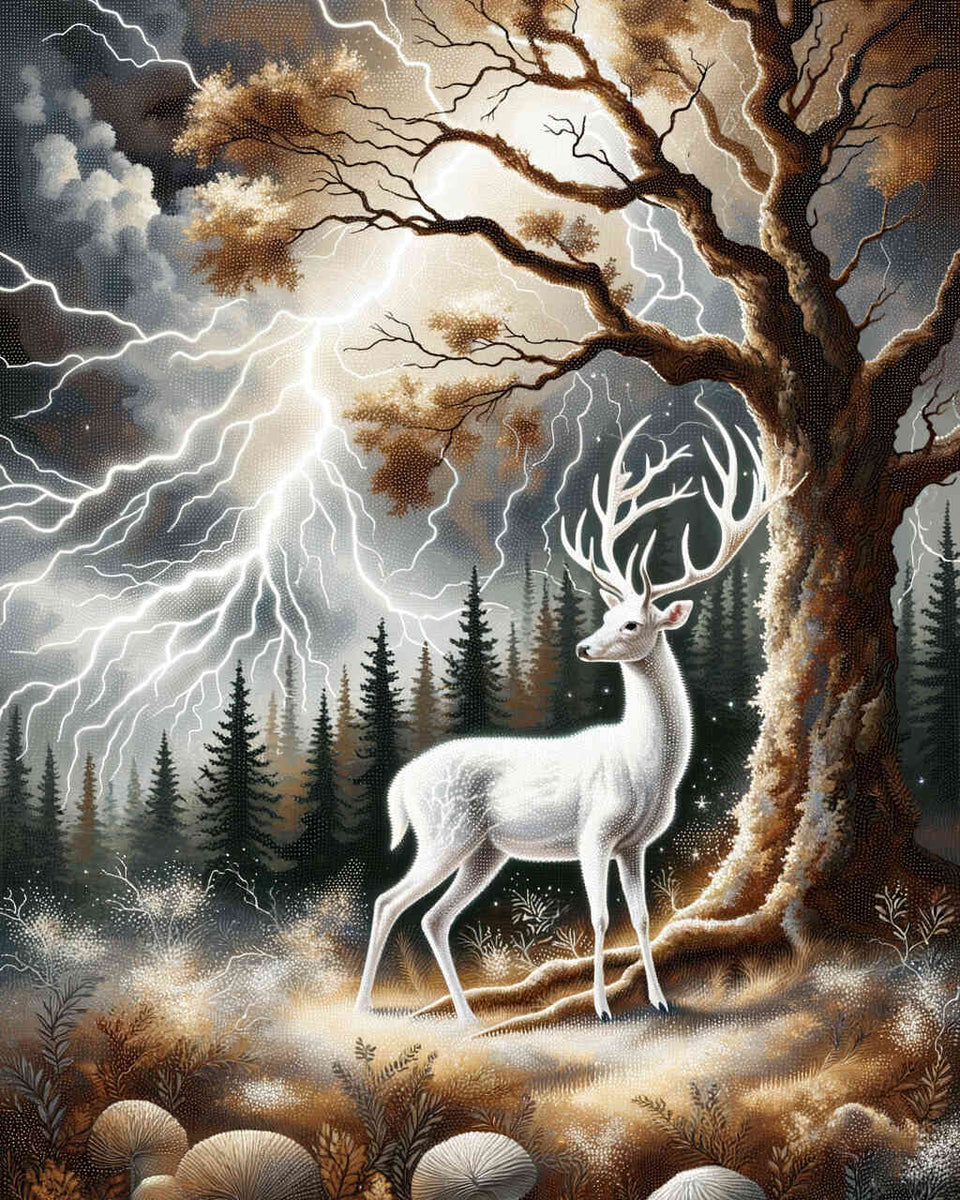 Deer, lightning - Paint by Numbers