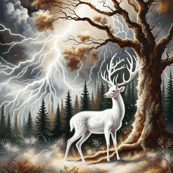 Deer, lightning - Paint by Numbers