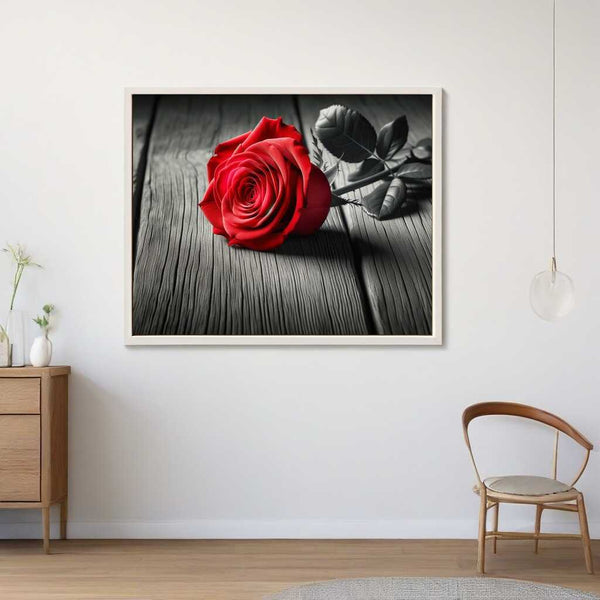 Paint by Numbers - Rose on wood