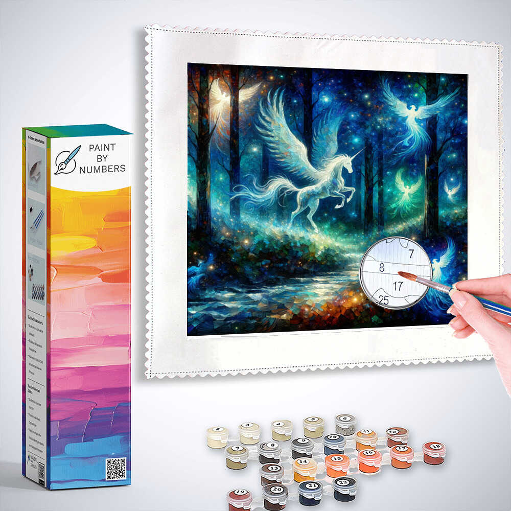 Paint by Numbers - Unicorn and phoenix