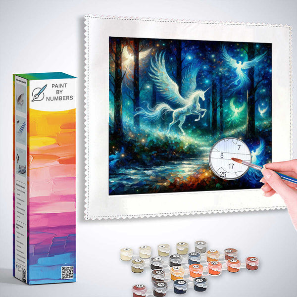 Paint by Numbers - Unicorn and phoenix
