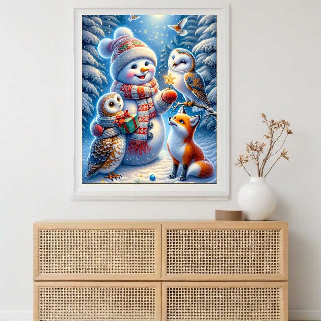 Paint by Numbers - Snowman, owl, fox