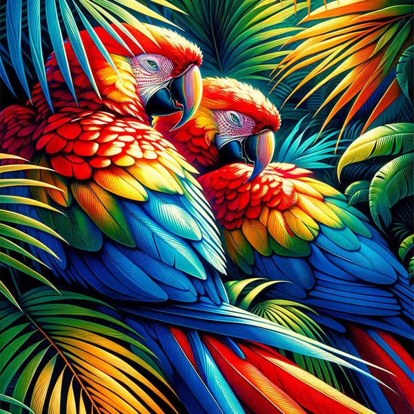 Paint by Numbers - Parrots Under Palm
