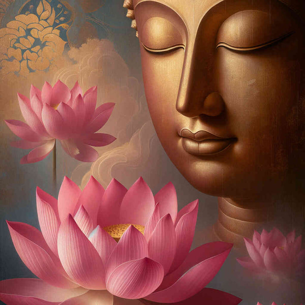 Paint by Numbers - Pink lotus flower, Buddha