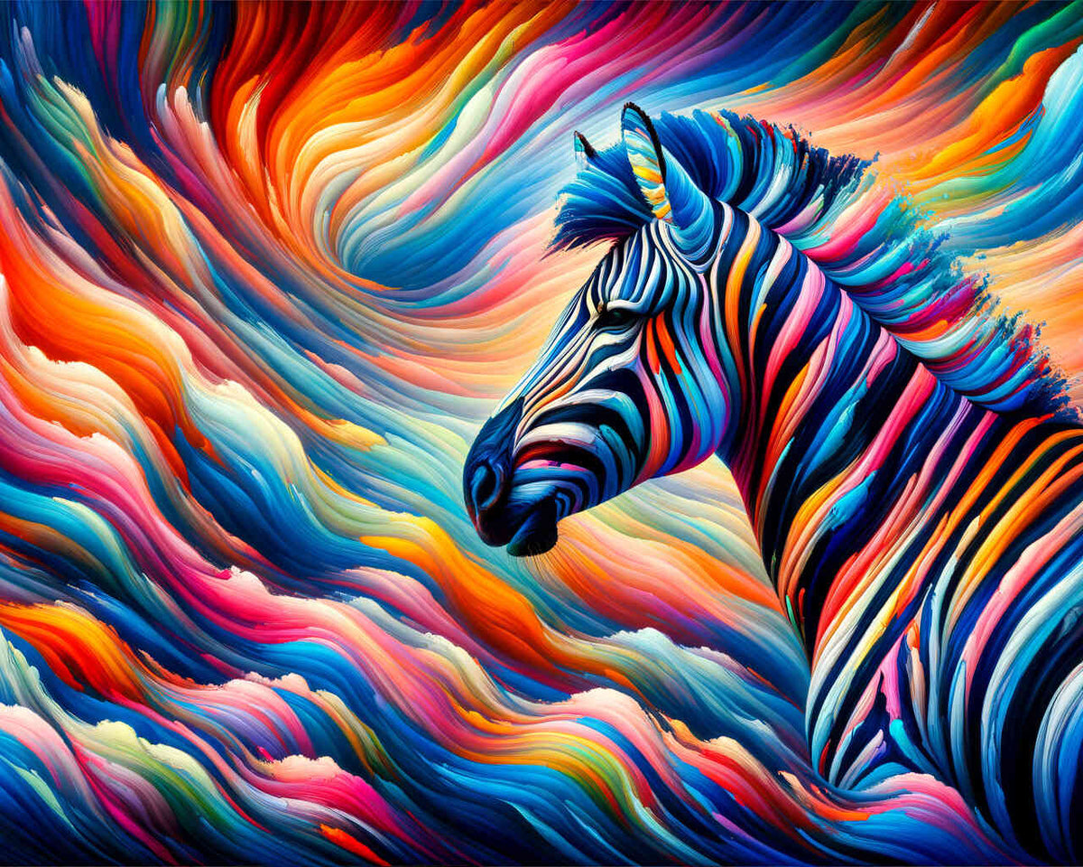 Zebra colorful, Abstract - Paint by Numbers