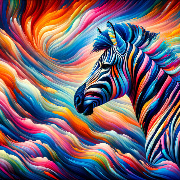 Zebra colorful, Abstract - Paint by Numbers