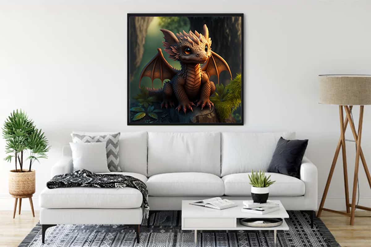 Malen nach Zahlen - Elementarwächter - hochwertige Leinwand - 170523, Drachen, Fantasy, Neu eingetroffen, Quadratisch