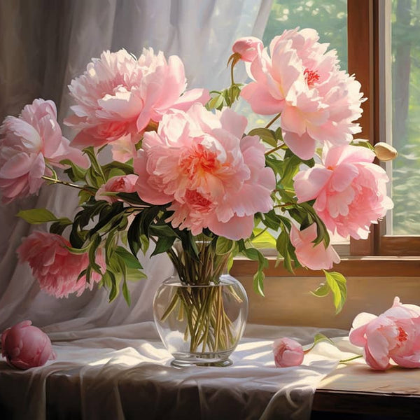 Flowers, Pink - Paint by Numbers