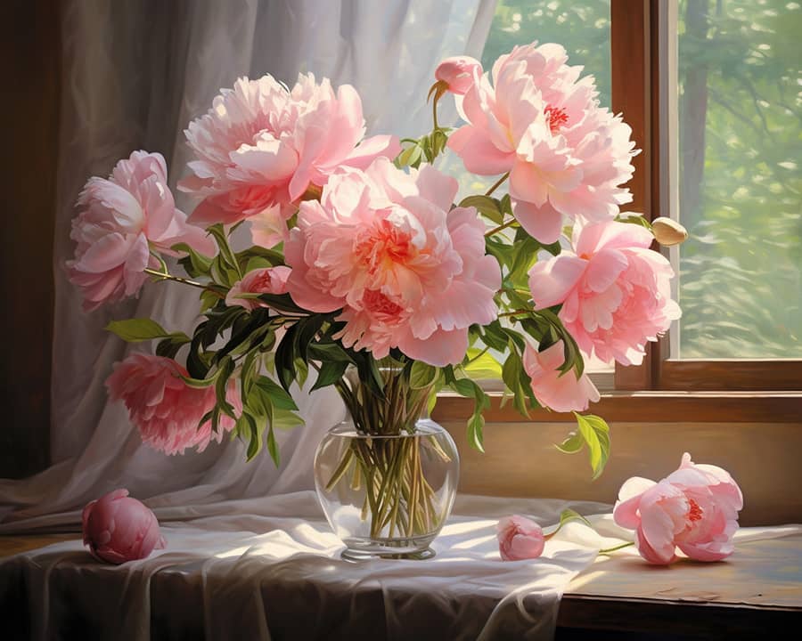 Flowers, Pink - Paint by Numbers