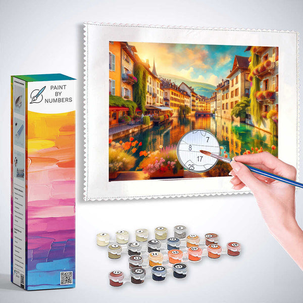 Annecy in France, sunshine - Paint by Numbers