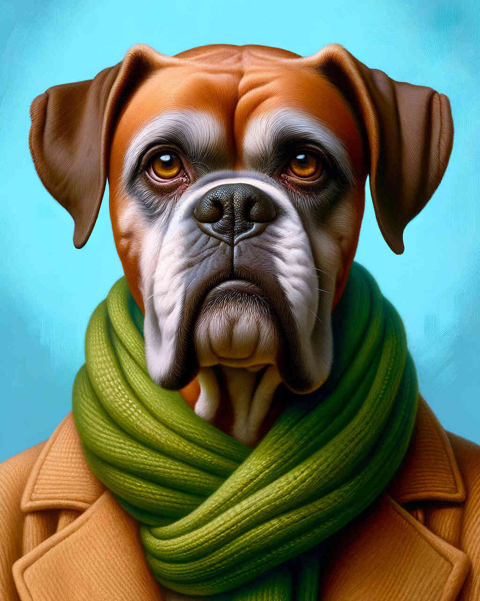 Paint by Numbers - Boxer with Scarf