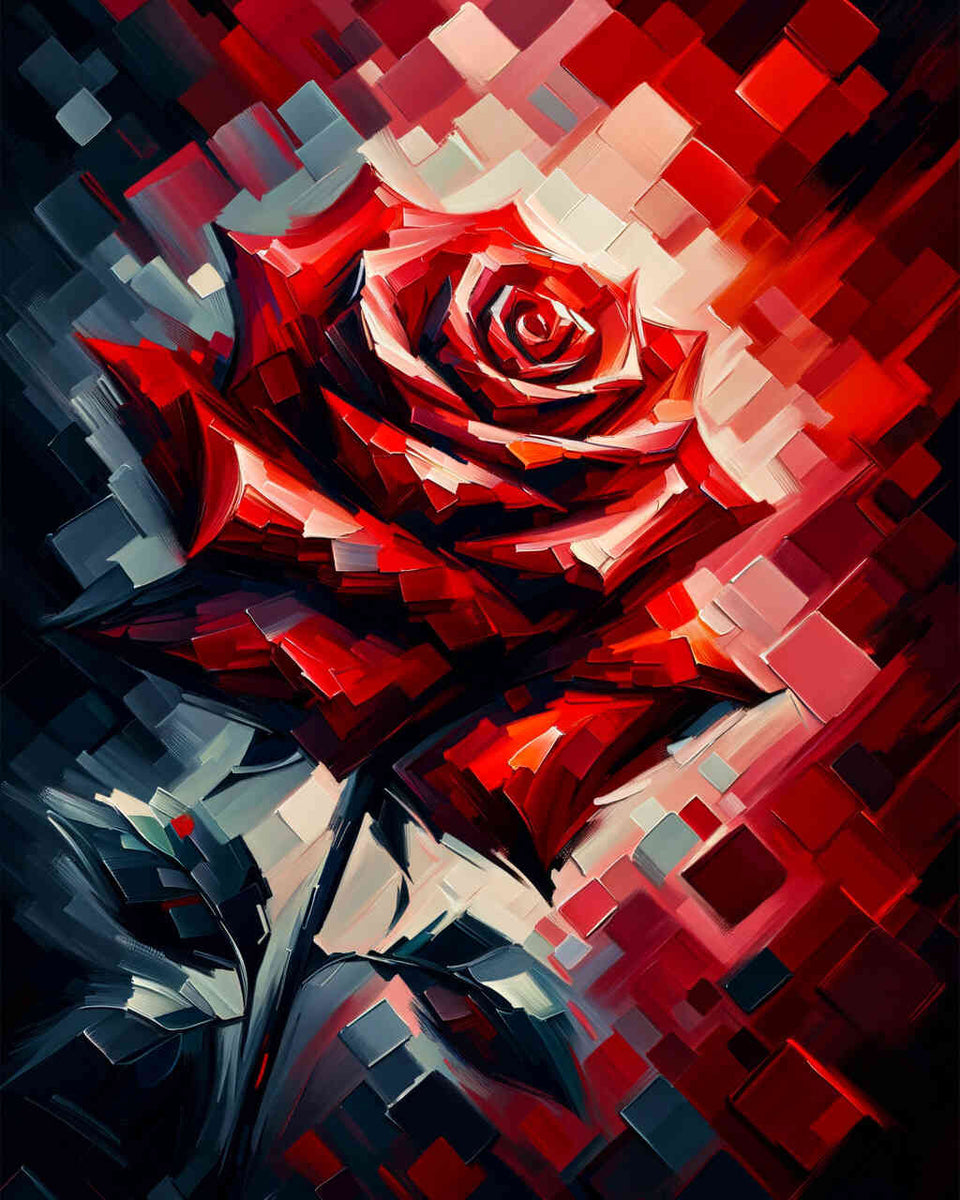 Red rose - Paint by Numbers