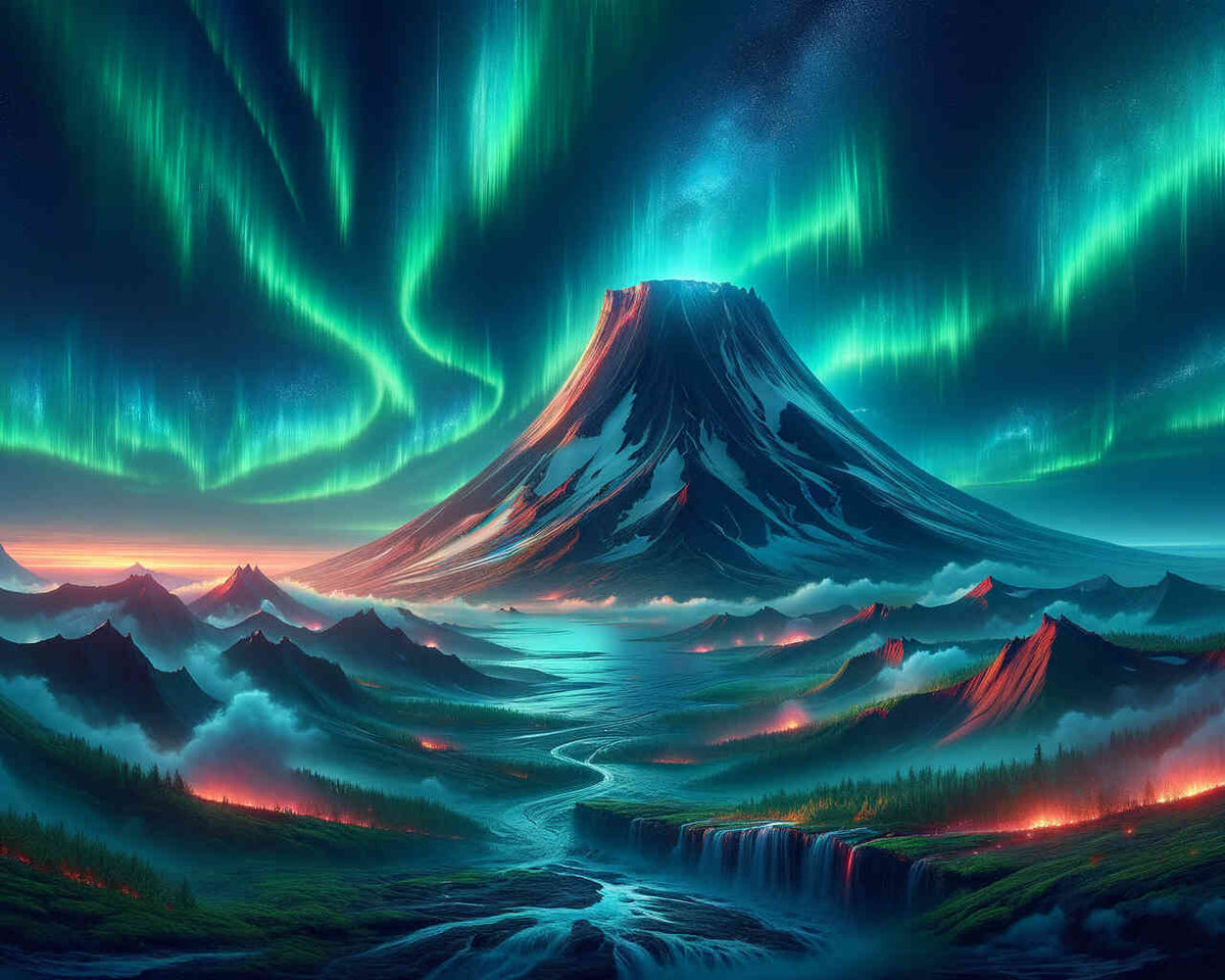 Paint by Numbers - Volcano Polar Lights