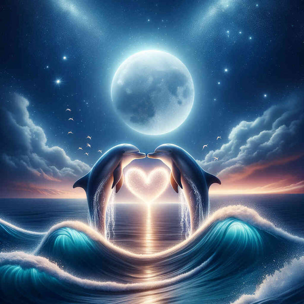 Paint by Numbers - Dolphins heart