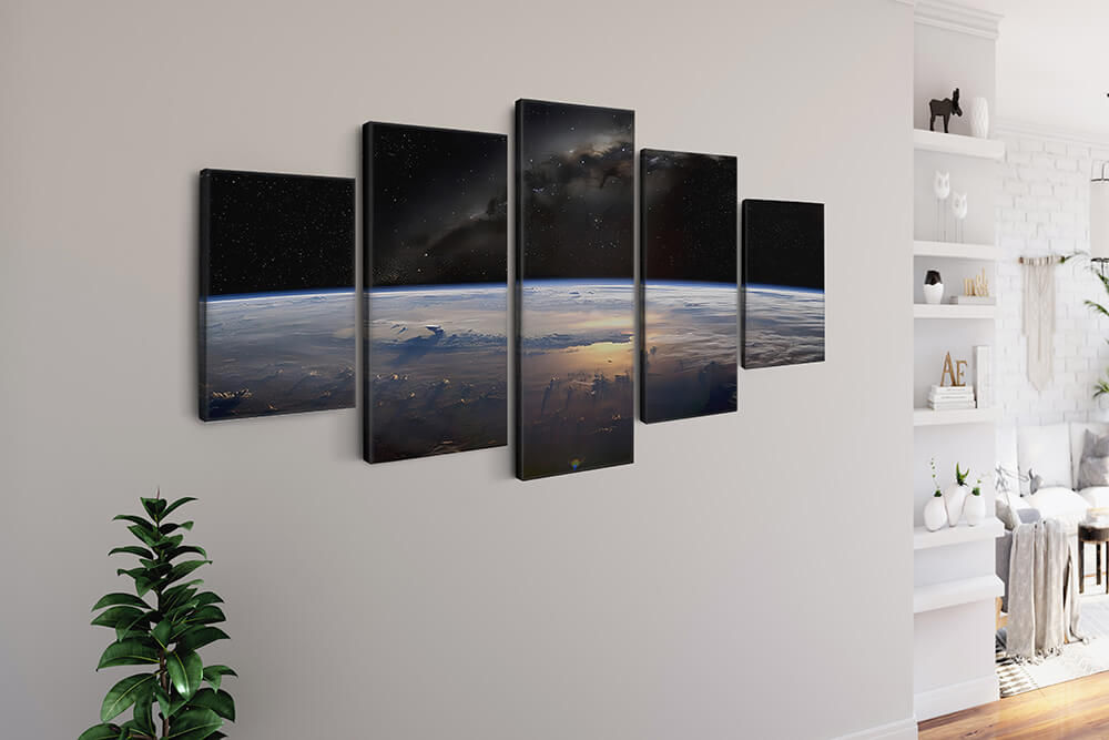 Malen nach Zahlen 5 teilig - Die Erde mit den Wolken, von oben - hochwertige Leinwand - multi5, neue_bilder