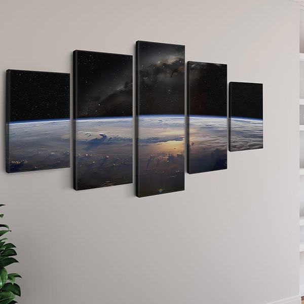 Malen nach Zahlen 5 teilig - Die Erde mit den Wolken, von oben - hochwertige Leinwand - multi5, neue_bilder