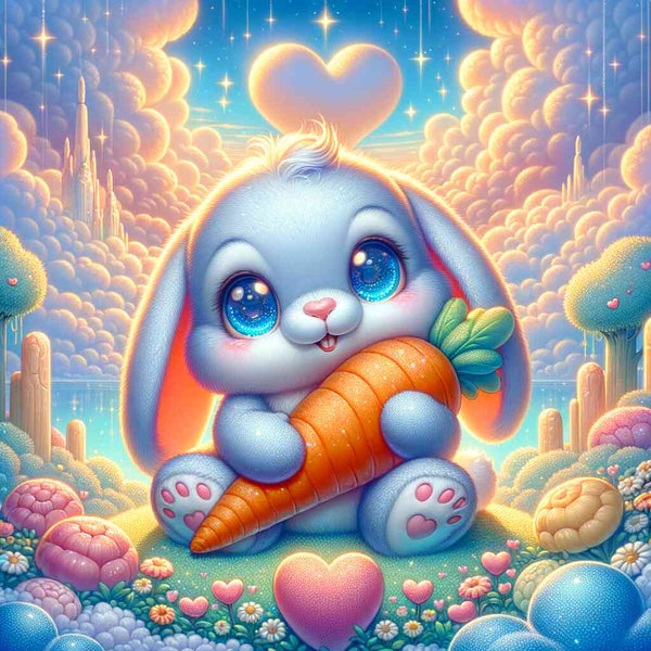 Bunny with carrot- Paint by Numbers