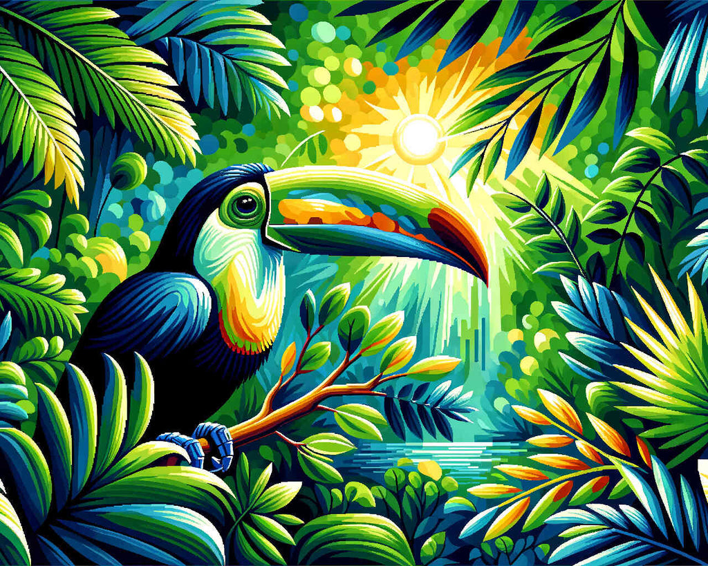 Toucan in the jungle - Paint by Numbers