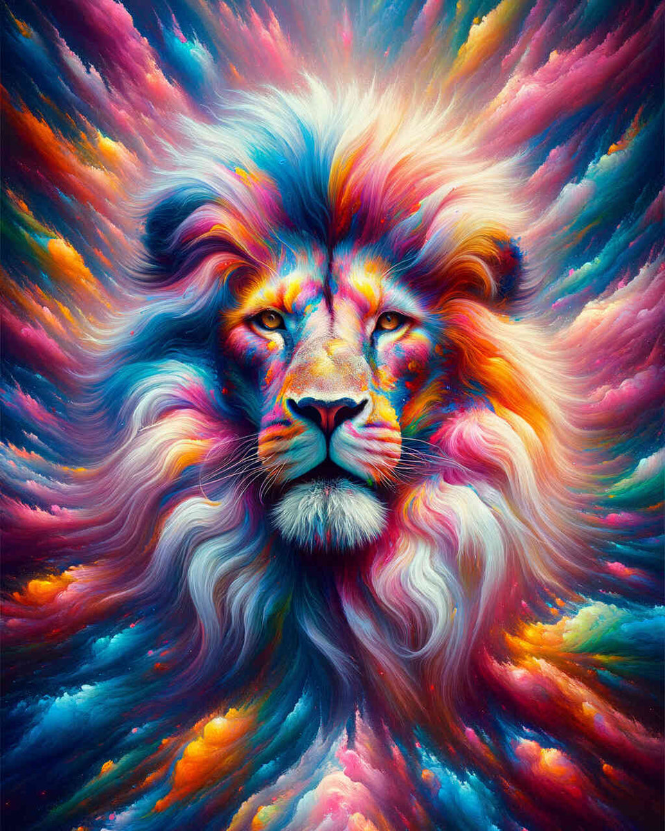 Paint by Numbers - Lion in colorful