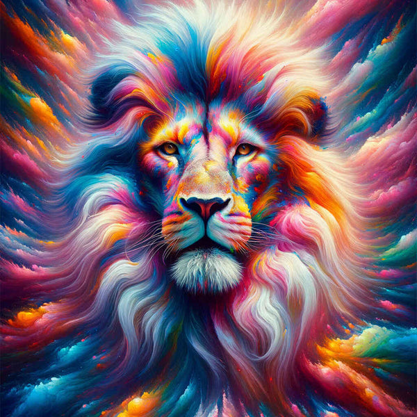 Paint by Numbers - Lion in colorful