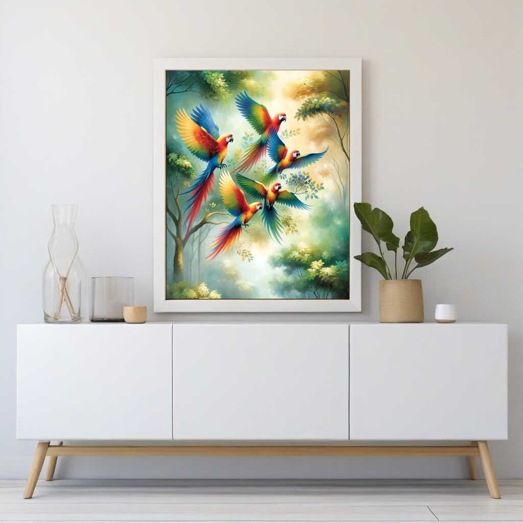 Paint by Numbers - Parrot Family