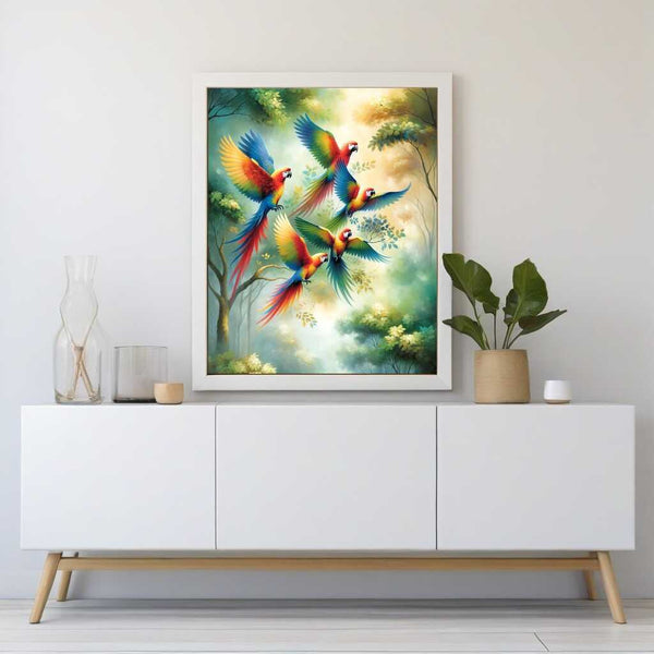 Paint by Numbers - Parrot Family