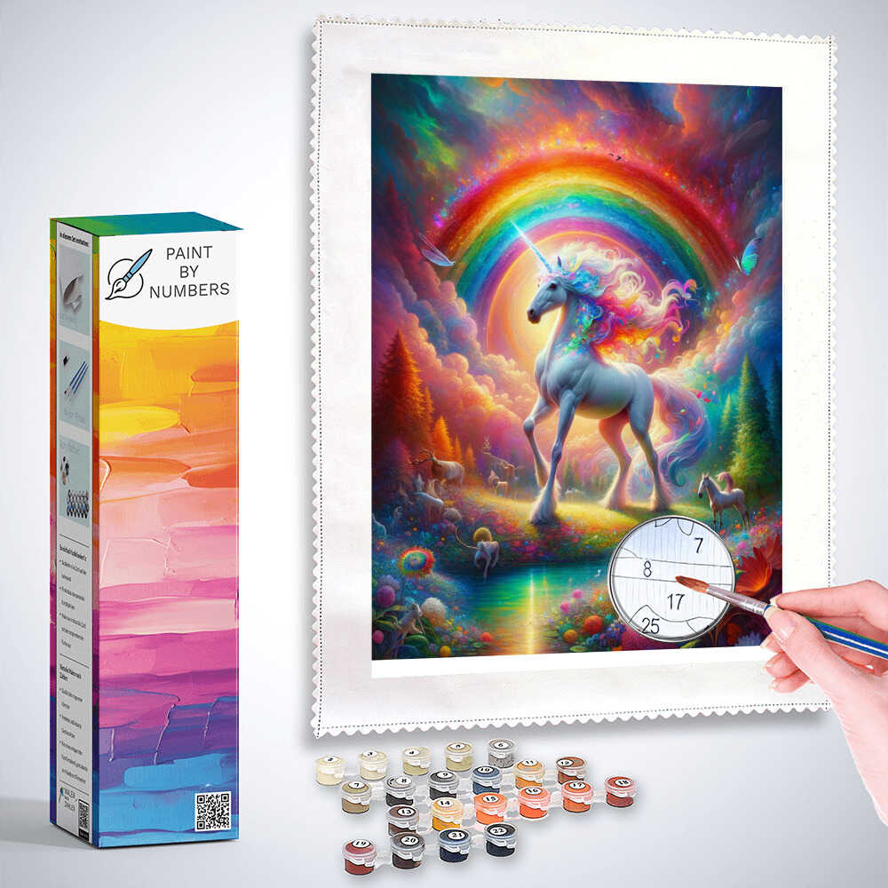 Rainbow and unicorn - Paint by Numbers