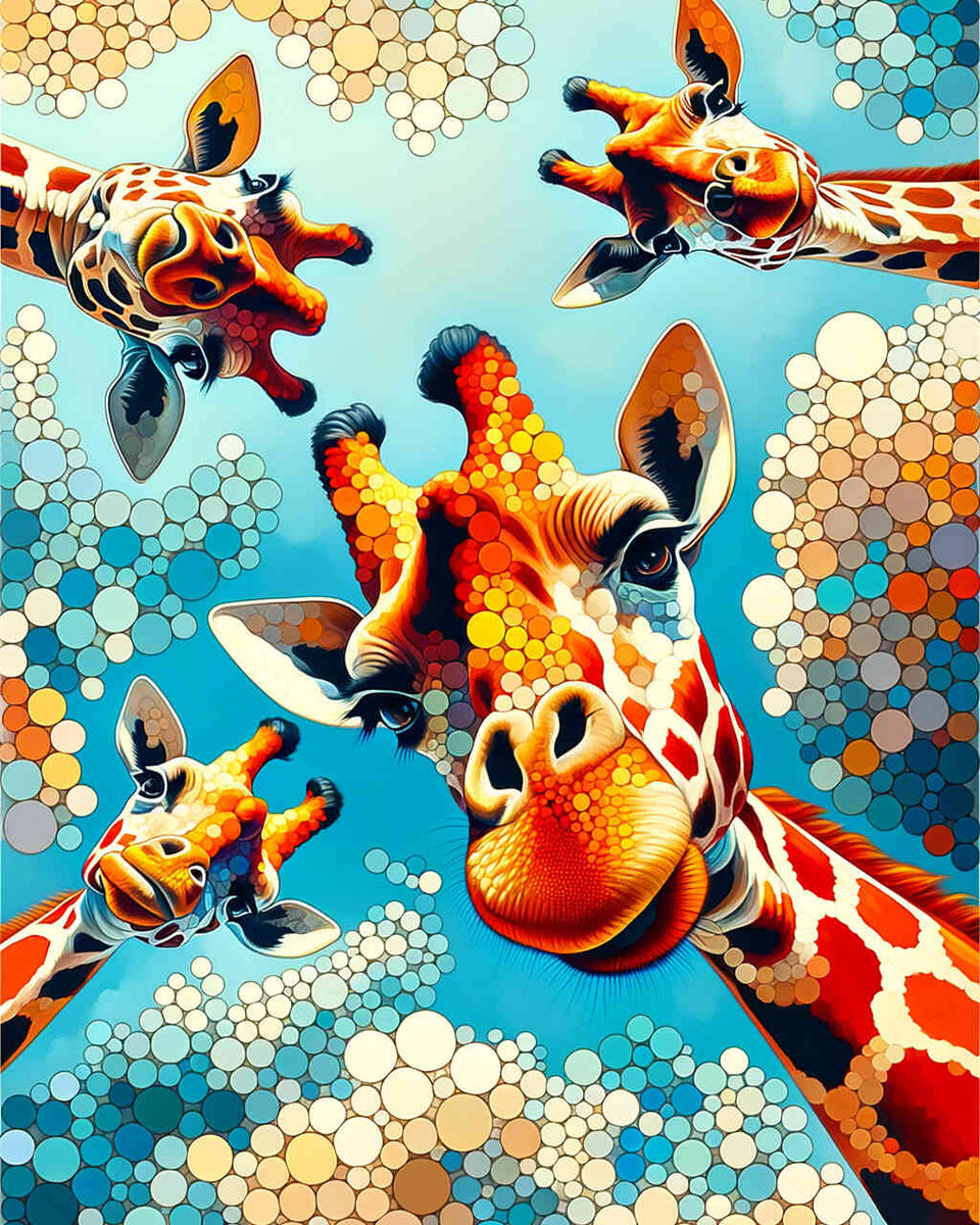 Giraffe looks from above - Paint by Numbers