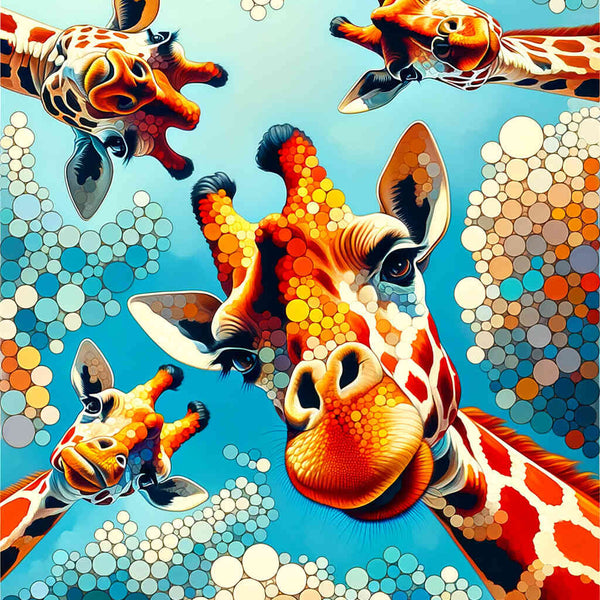 Giraffe looks from above - Paint by Numbers