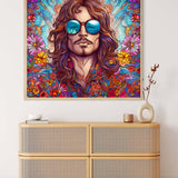 Diamond Painting - Hippie Mann - gedruckt in Ultra-HD - Menschen, Neu eingetroffen, Quadratisch