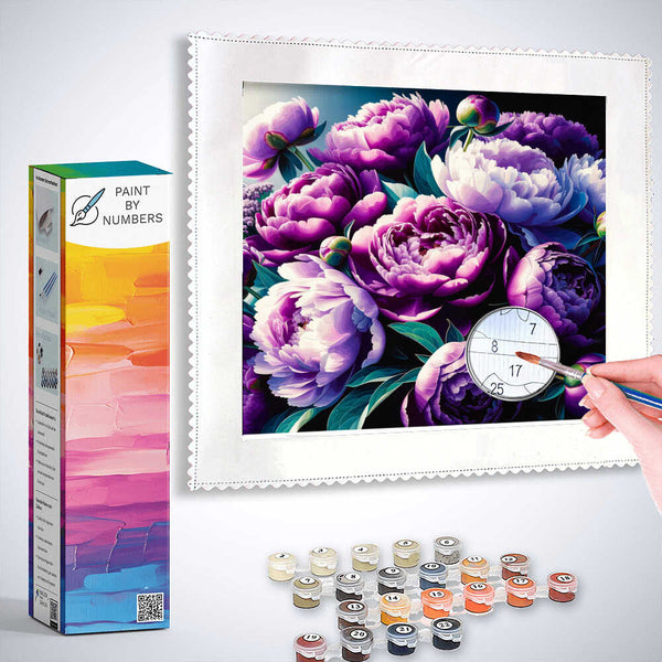 Paint by Numbers - Peony Bouquet, Purple