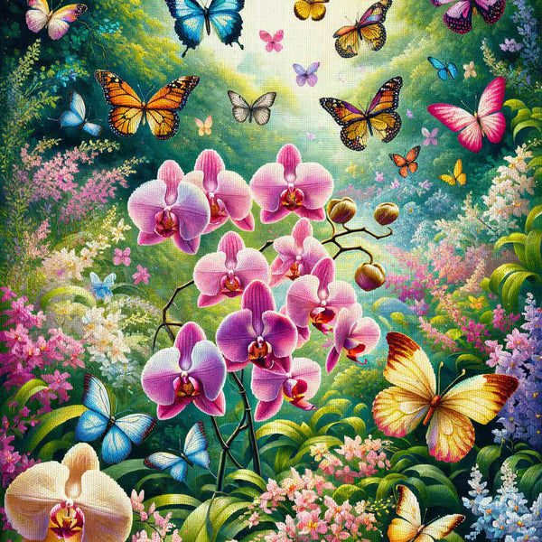 Paint by Numbers - Orchids Butterflies