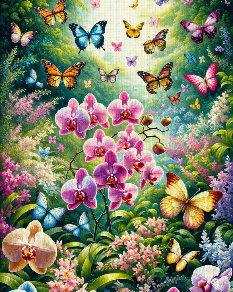 Paint by Numbers - Orchids Butterflies