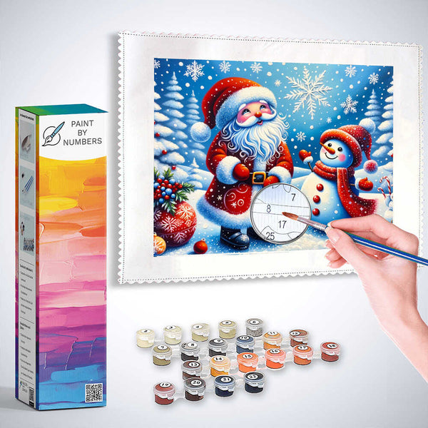 Paint by Numbers - Snowman and Santa Claus